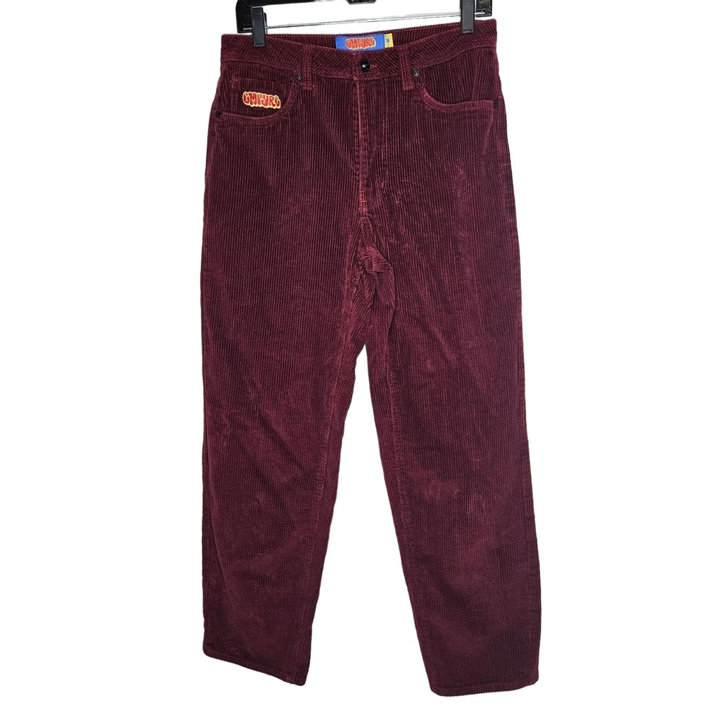 Empyre Relax Burgundy Corduroy Pants Straight Leg Size 28 skater Thick Warm Fall